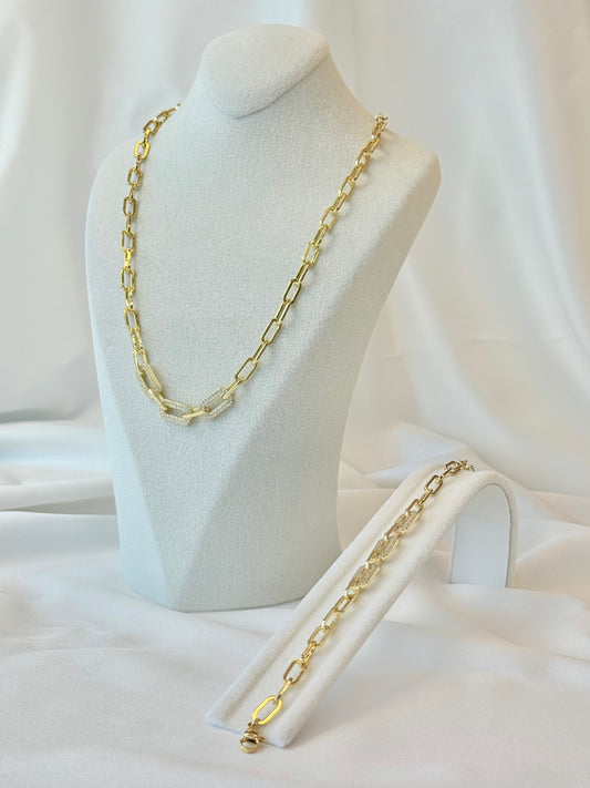 Özel Seri Xuping Taşlı Zincir Kolye/Bileklik Set