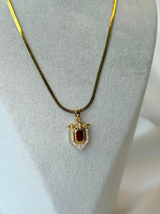 Vintage Bordo Baget Kolye