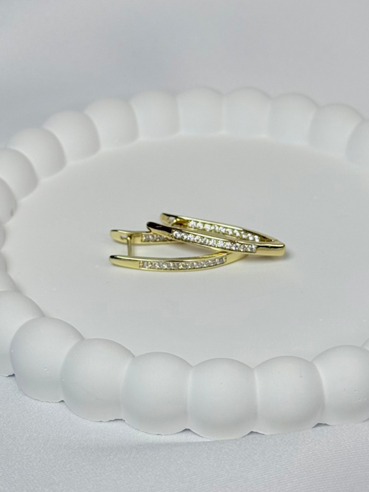 Özel Seri Xuping Zirkon Üçgen Halka Küpe