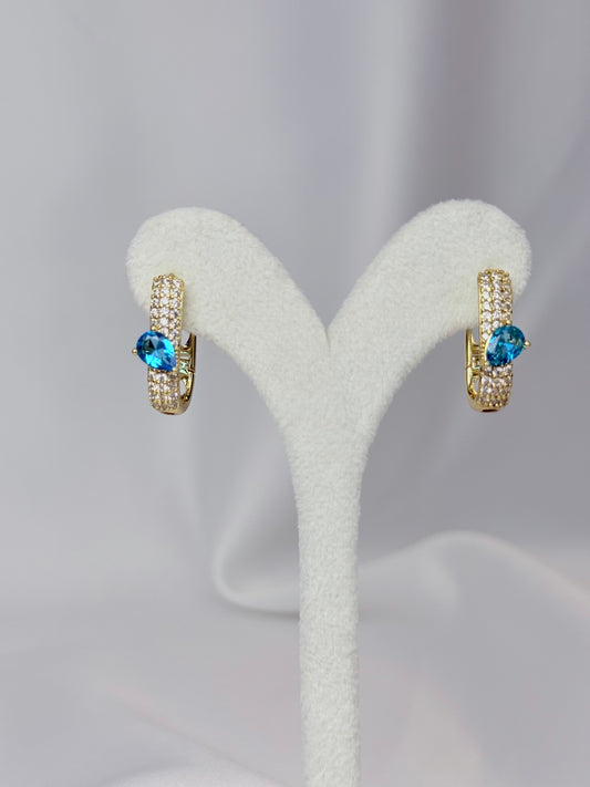 Özel Seri Xuping Mavi Zirkon Küpe