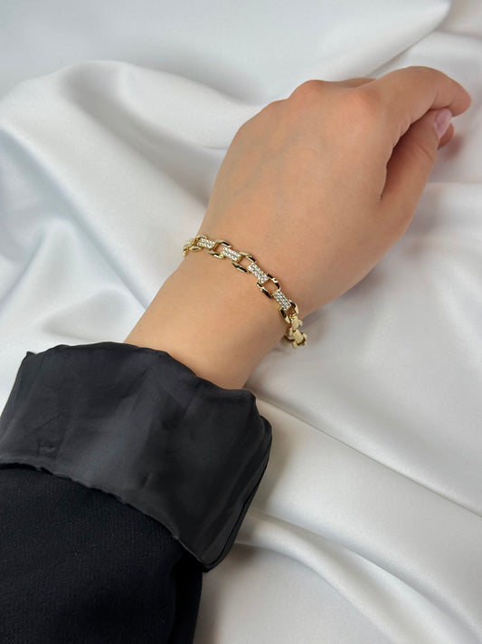 Özel Seri Xuping Kare Halka Zirkon Taşlı Bileklik