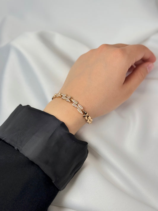 Özel Seri Xuping Çift Sıra Damla Desen Bileklik