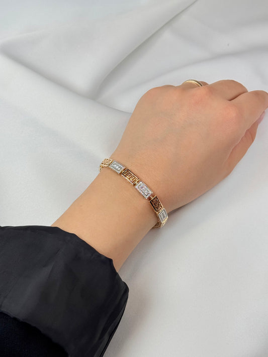 Özel Seri Xuping Yunan Desen Zirkon Taş Bileklik