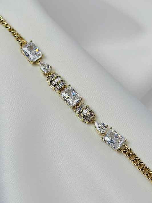 Özel Seri Xuping Baget Zirkon Taşlı Zincir Bileklik