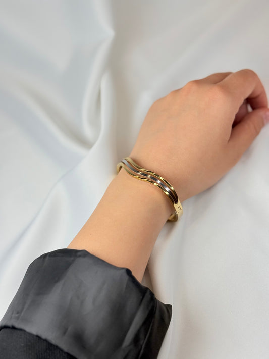 Dalga Model Kelepçe Bilezik