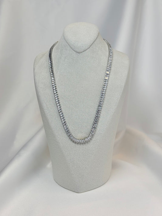 Silver Baget Zirkon Taşlı Kolye