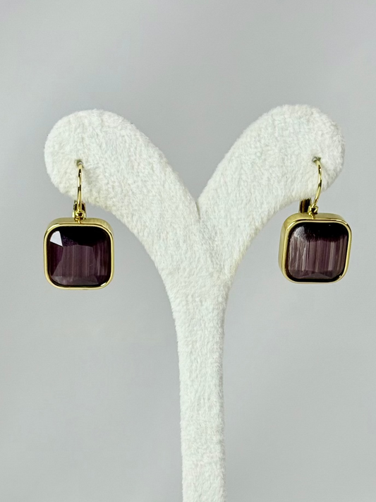 Mor Vintage Kare Küpe