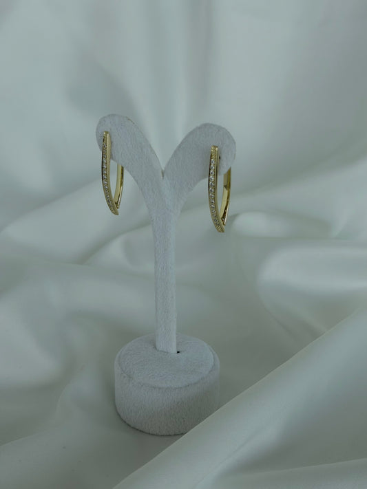 Özel Seri Xuping Minimal Uzun Taşlı Küpe