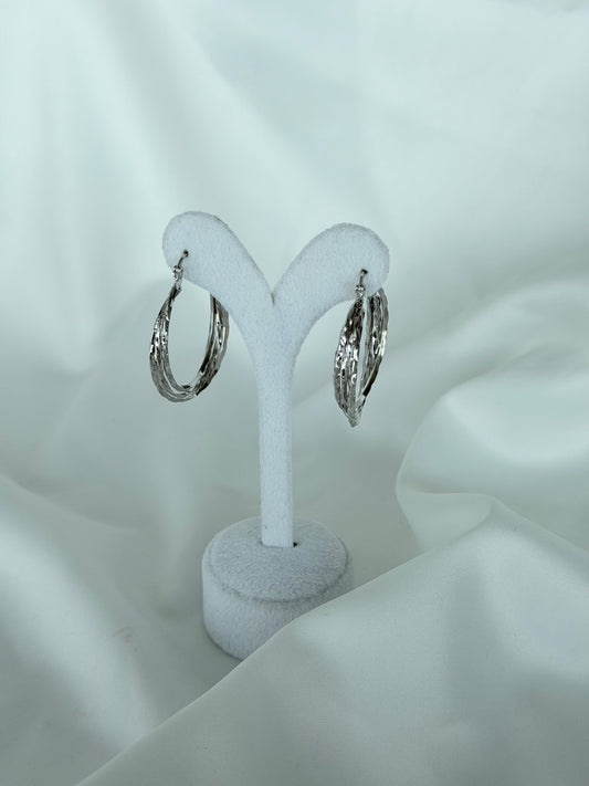 Özel Seri Xuping Çizgili Silver Halka Küpe