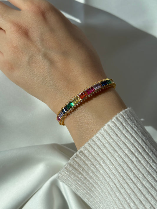 Renkli Zirkon Taşlı Bilezik