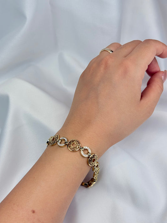 Özel Seri Xuping Daire Model Gold-Silver Bileklik