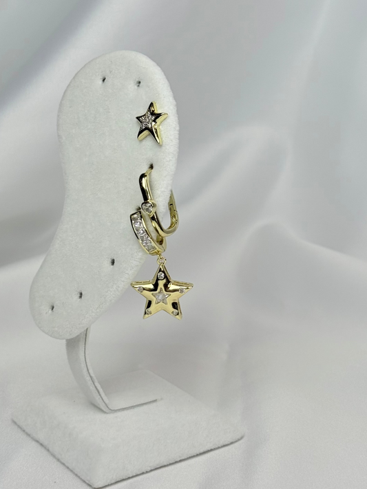 Özel Seri Xuping 3'lü Yıldız Küpe Set