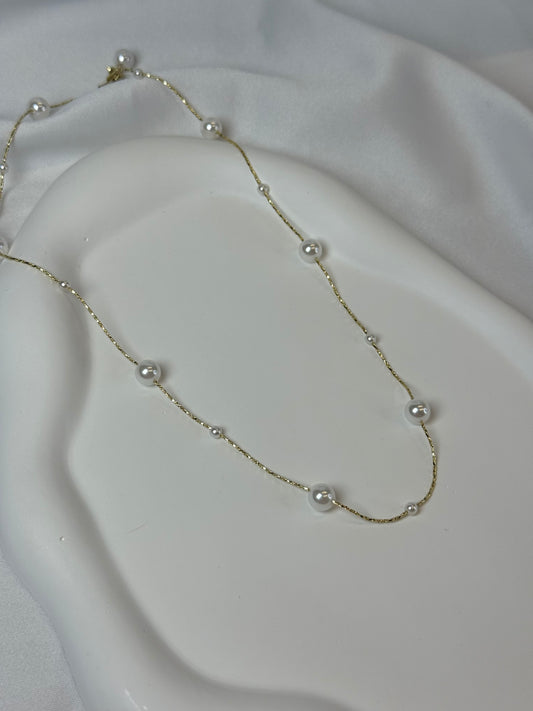 Parıldayan İnci Ataç Kolye Seti