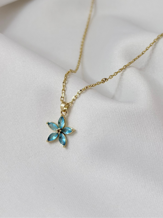 Özel Seri Xuping Mavi Kristal Lotus Kolye