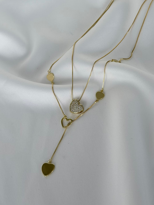 Özel Seri Xuping Double Chain Kalp Kolye