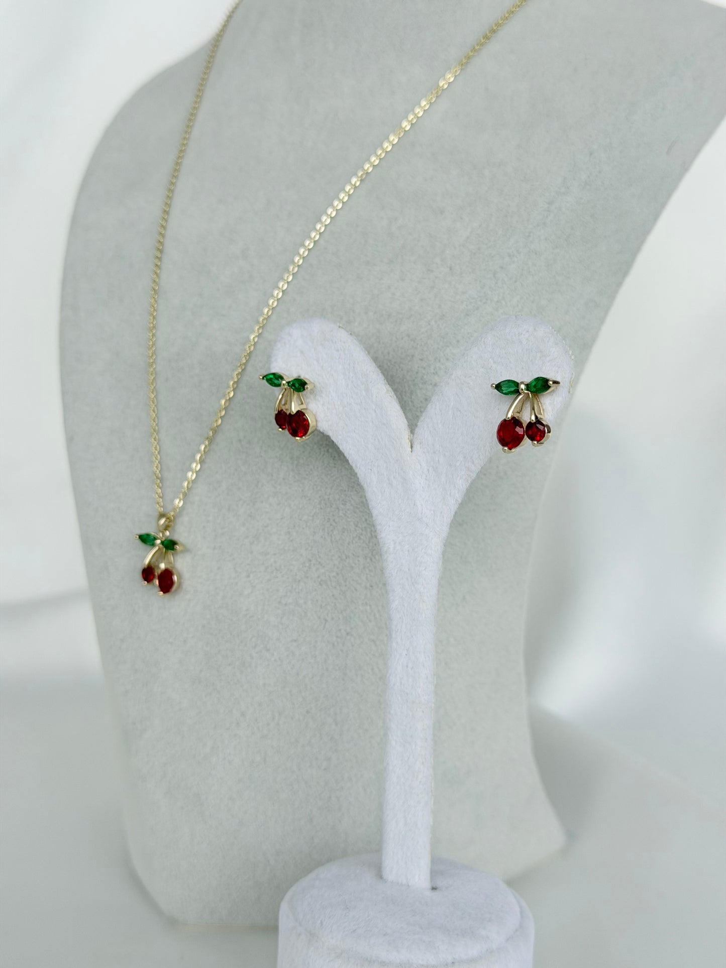 Özel Seri Xuping Yaz Kirazı Kolye Küpe Set