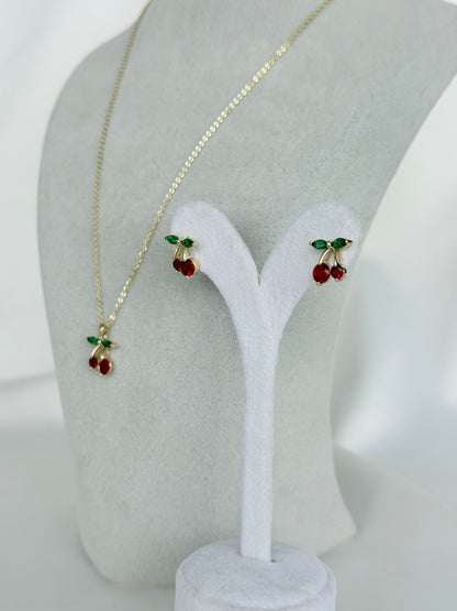 Özel Seri Xuping Yaz Kirazı Kolye Küpe Set