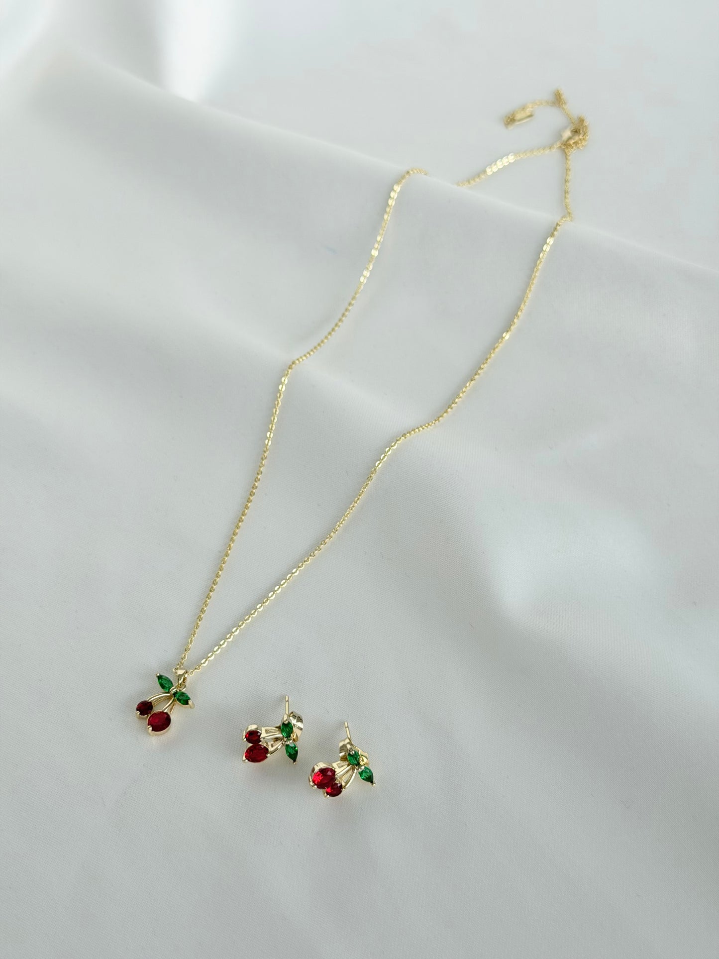 Özel Seri Xuping Yaz Kirazı Kolye Küpe Set