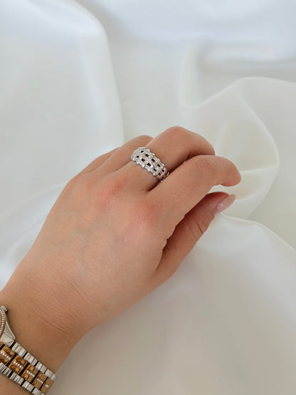 Özel Seri Xuping Silver Gurmet Dokulu Yüzük