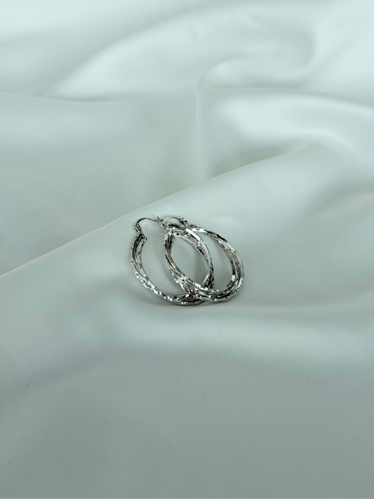 Özel Seri Xuping Çizgili Silver Halka Küpe