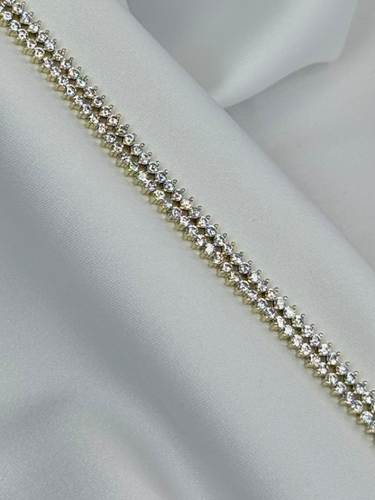 Özel Seri Xuping 2 Sıra Su Yolu Gold Bileklik