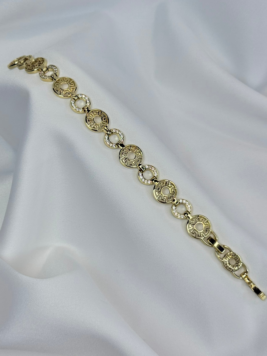 Özel Seri Xuping Daire Model Gold-Silver Bileklik
