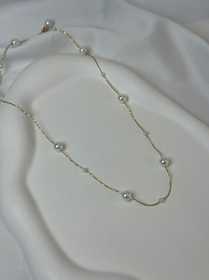 Parıldayan İnci Ataç Kolye Seti