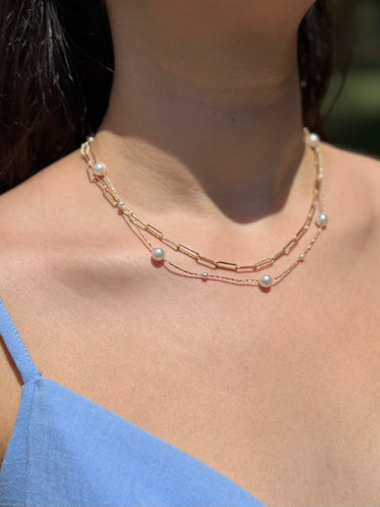 Parıldayan İnci Ataç Kolye Seti