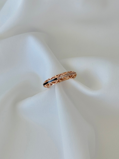 Özel Seri Xuping Çift Desen Siyah Yüzük