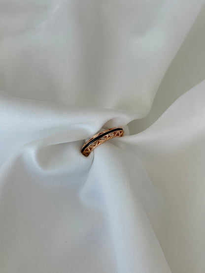 Özel Seri Xuping Çift Desen Siyah Yüzük