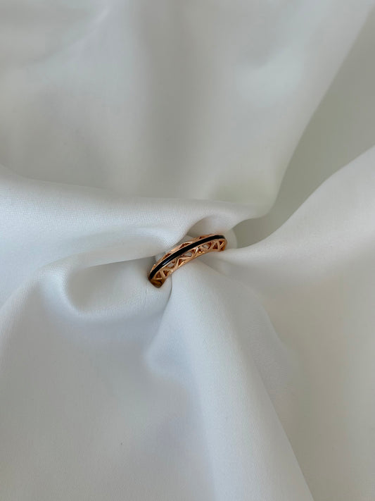 Özel Seri Xuping Çift Desen Siyah Yüzük