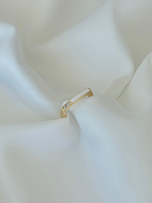 Özel Seri Xuping Taşlı Beyaz Yüzük