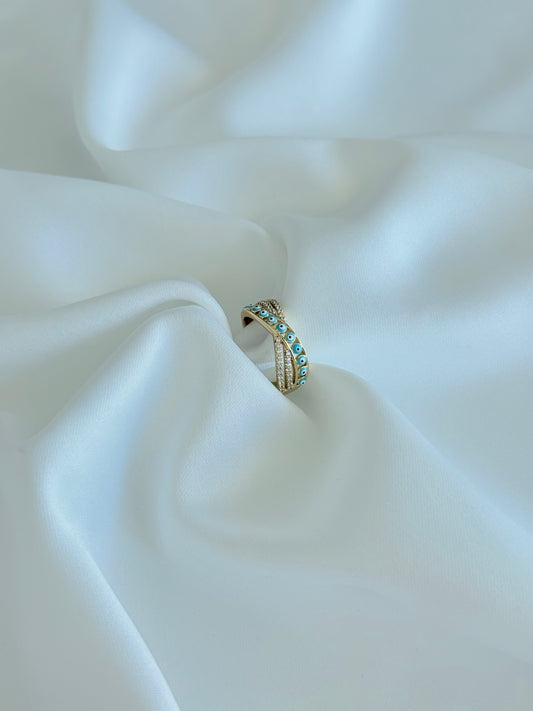 Özel Seri Xuping Çapraz Nazarlık Yüzük