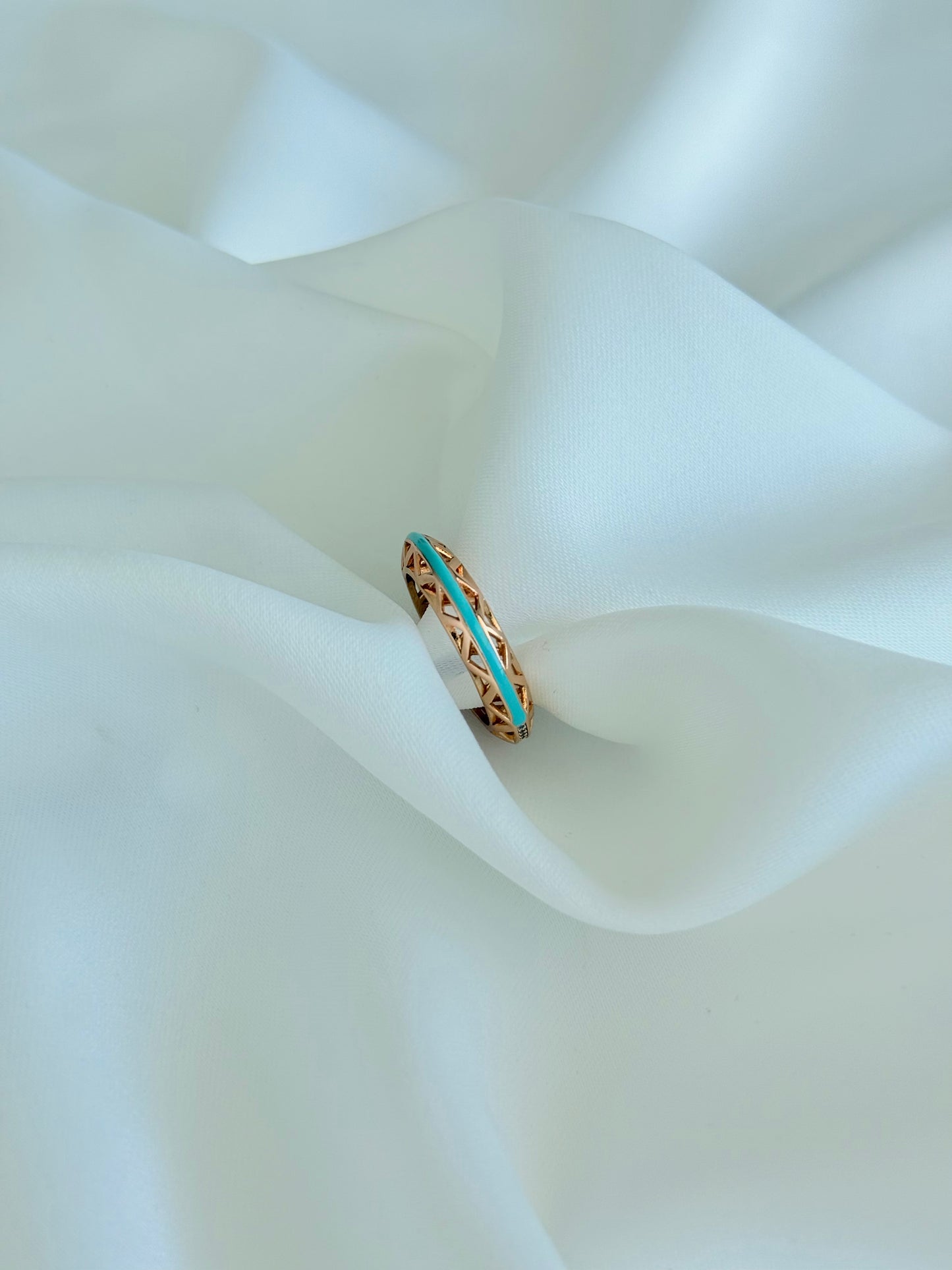 Özel Seri Xuping Çift Desen Mavi Yüzük