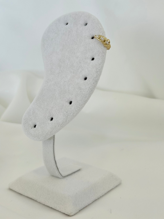 Özel Seri Xuping Taşlı Yaprak Helix Küpe