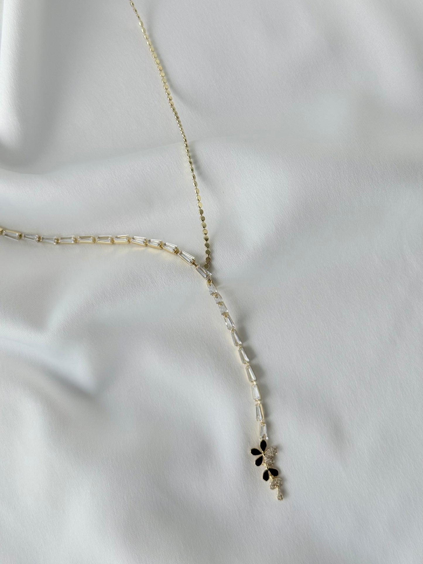 Zirkon Taşlı Ezme Zincir Y Kolye