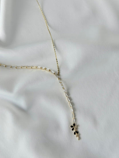 Zirkon Taşlı Ezme Zincir Y Kolye