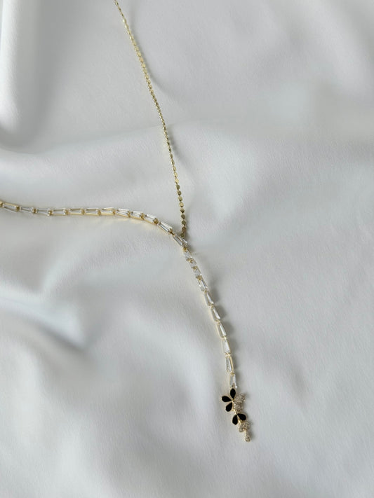 Zirkon Taşlı Ezme Zincir Y Kolye