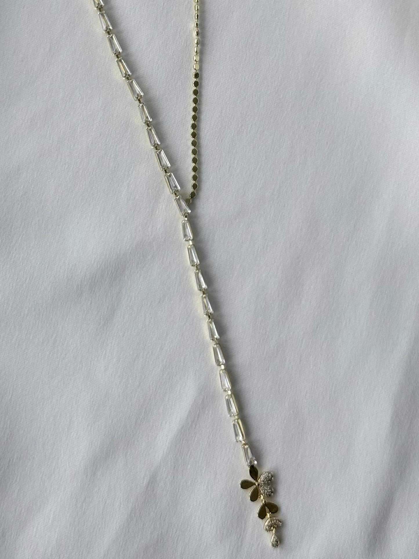 Zirkon Taşlı Ezme Zincir Y Kolye