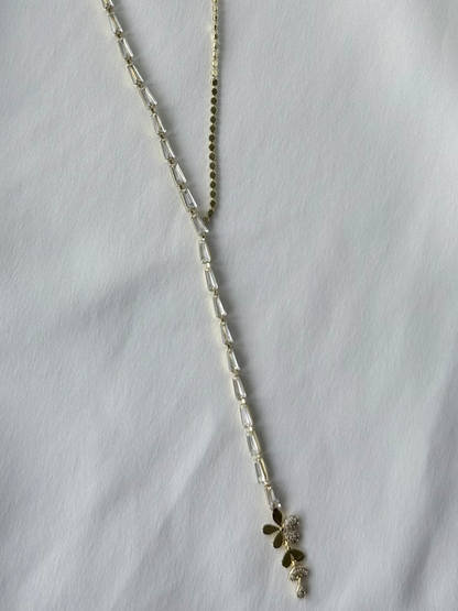 Zirkon Taşlı Ezme Zincir Y Kolye