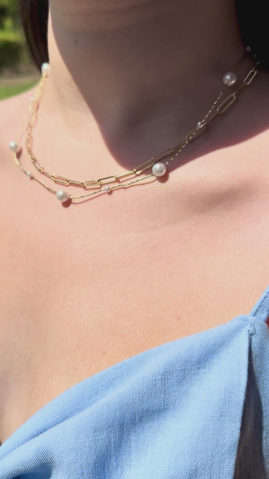 Parıldayan İnci Ataç Kolye Seti